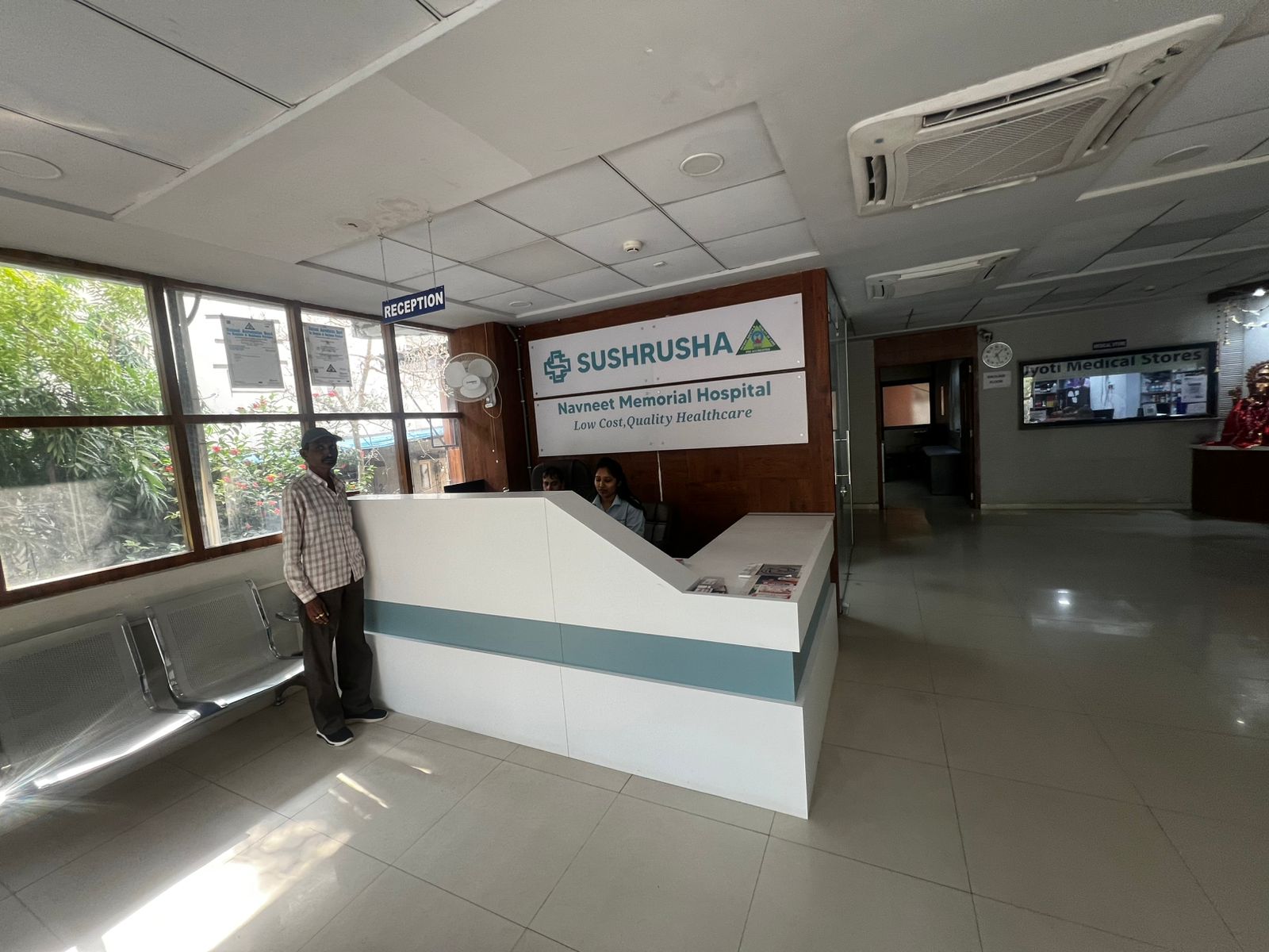Hospital reception area at Sushrusha