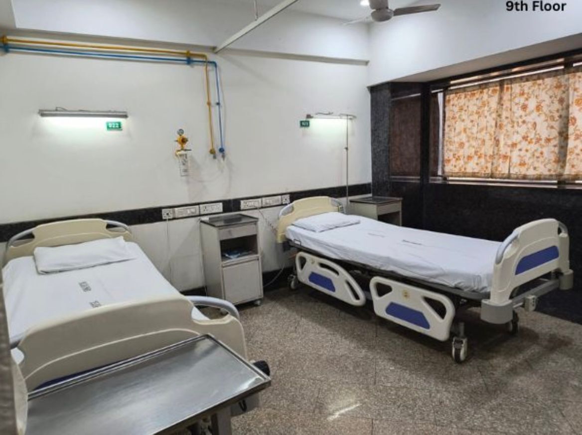 Modern twin sharing patient room